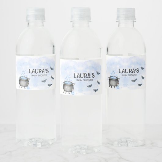 Blue Baby is Brewing Halloween Baby Shower ペットボトルラベル (ボトル)