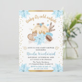 Blue Baby It’s Cold Outside Baby Shower 招待状 (スタンド正面)
