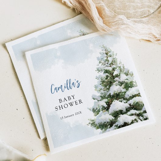 Blue Baby It's Cold Outside Baby Shower スタンダードカクテルナプキン