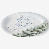 Blue Baby It's Cold Outside Baby Shower ペーパープレート (アングル)