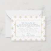 Blue Baby It's Cold Outside Baby Shower Thank You ノートカード (裏面)