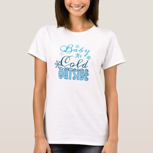 Blue Baby It's Cold Outside Winter Holiday Women's Tシャツ (正面)