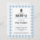 Blue Baby-Q Baby Shower Invitation | BBQ Party 招待状 (正面)