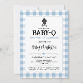 Blue Baby-Q Baby Shower Invitation | BBQ Party 招待状