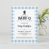 Blue Baby-Q Baby Shower Invitation | BBQ Party 招待状 (スタンド正面)