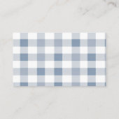 Blue Baby Shoes Gingham Baby Shower Diaper Raffle エンクロージャーカード (裏面)