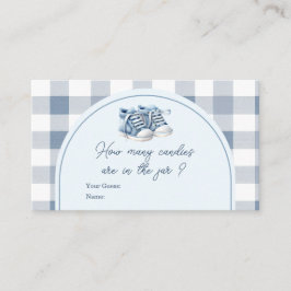 Blue Baby Shoes Gingham Booties How Many Candies エンクロージャーカード