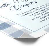 Blue Baby Shoes Gingham Booties Late Night Diapers ポスター (角)