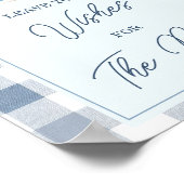 Blue Baby Shoes Gingham Booties Leave Your Wishes ポスター (角)