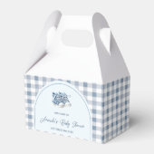 Blue Baby Shoes Gingham Boy Booties Baby Shower フェイバーボックス (裏面サイド)