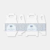 Blue Baby Shoes Gingham Boy Booties Baby Shower フェイバーボックス (折り畳みなし)