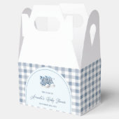 Blue Baby Shoes Gingham Boy Booties Baby Shower フェイバーボックス (オープン)