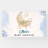 Blue Baby Shower Banner – Custom Name & Event  横断幕 (横)