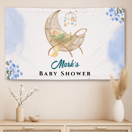 Blue Baby Shower Banner – Custom Name & Event 横断幕