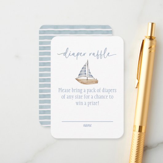 Blue Baby Shower Book for Baby Card エンクロージャーカード (正面/裏面インサイチュ)