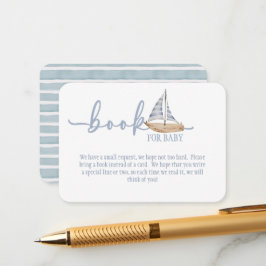 Blue Baby Shower Book for Baby Enclosure Card エンクロージャーカード