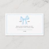 Blue Baby Shower Diaper Raffle Card – Printable 名刺 (正面)