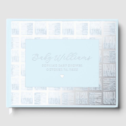 Blue Baby Shower Guest Book Real Foil Guestbooks  ゲストブック (正面)