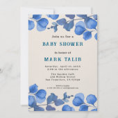 Blue Baby Shower invitation – Custom Name & Event 招待状 (正面)