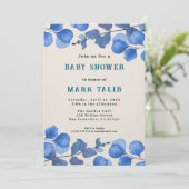 Blue Baby Shower invitation – Custom Name & Event 招待状 (スタンド正面)