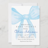 Blue Baby Shower Invitation – Editable Template (正面)