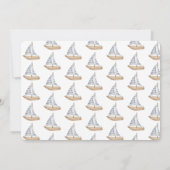 Blue Baby Shower Invitation with Sailboats 招待状 (裏面)