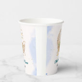 Blue Baby Shower Paper Cups – Custom Baby Name  紙コップ (右)
