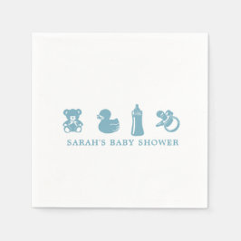 Blue Baby Shower Paper Napkin スタンダードカクテルナプキン