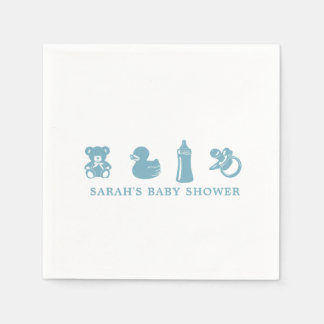 Blue Baby Shower Paper Napkin スタンダードカクテルナプキン