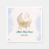 Blue Baby Shower Paper Napkins – Custom Baby Name スタンダードカクテルナプキン (正面)
