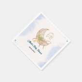 Blue Baby Shower Paper Napkins – Custom Baby Name スタンダードカクテルナプキン (角)