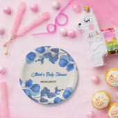 Blue Baby Shower paper plate – Custom Name & Event ペーパープレート (パーティー)
