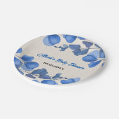 Blue Baby Shower paper plate – Custom Name & Event ペーパープレート (アングル)
