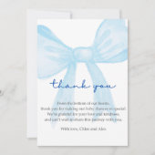 Blue Baby Shower Thank You Card – Editable (正面)