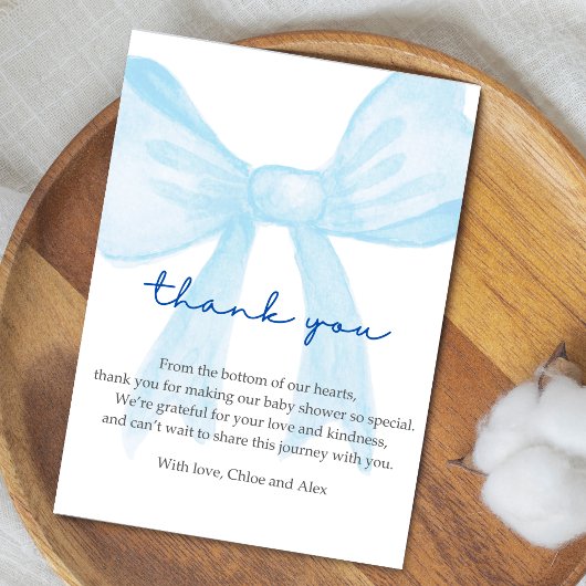 Blue Baby Shower Thank You Card – Editable