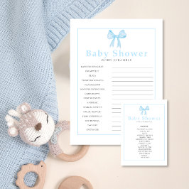 Blue Baby Shower Word Scramble Answer Sheet-Print レターヘッド