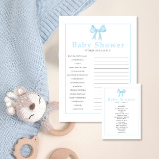 Blue Baby Shower Word Scramble Game – Printable レターヘッド