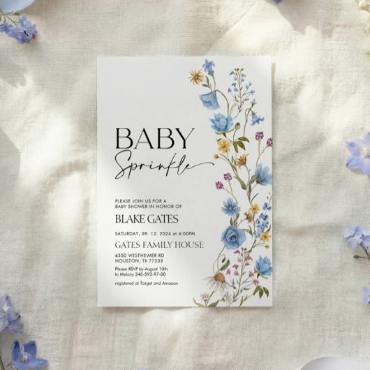 Blue Baby Sprinkle Invitation  招待状