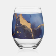 Blue background with gold streaks and dots