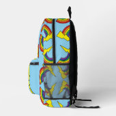Blue Backpack With Rainbows and Lightning Bolts プリントバックパック (右)