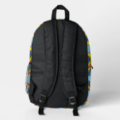 Blue Backpack With Rainbows and Lightning Bolts プリントバックパック (裏面)