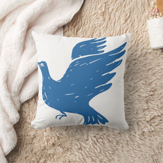 Blue bairds pillow クッション (ブランケット)