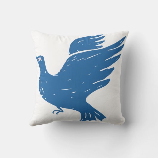 Blue bairds pillow クッション (裏面)