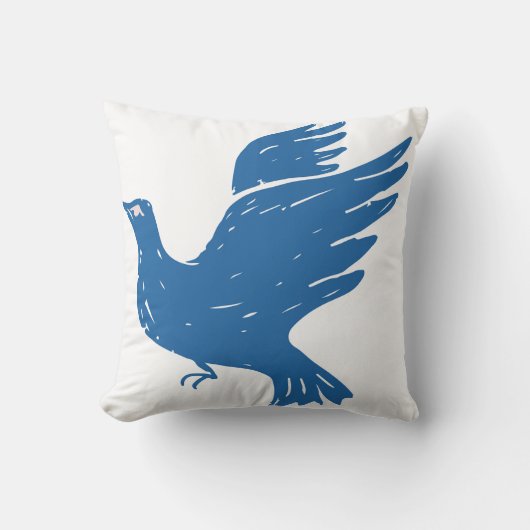 Blue bairds pillow クッション (正面)