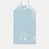 Blue Balloon Bow Greenery Baby Shower Thank You ギフトタグ (裏面)