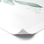 Blue Balloon Bow Greenery Baby Shower Welcome ポスター (角)