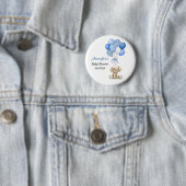 Blue Balloon Boy Baby Shower Button 缶バッジ (インサイチュ)