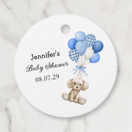 Blue Balloon Boy Baby Shower Favor Tags フェイバータグ