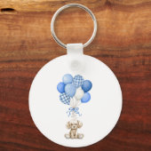 Blue Balloon Boy Baby Shower Keychain キーホルダー (裏面)