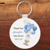 Blue Balloon Boy Baby Shower Keychain キーホルダー (正面)